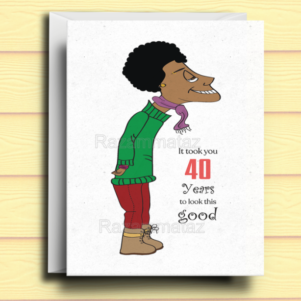 Black Man Birthday Card B2